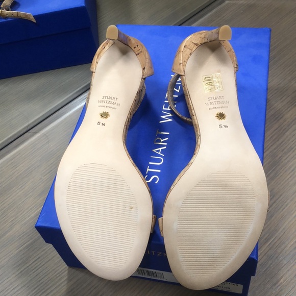 Stuart Weitzman Nunaked Sandal Heels in Cork - Picture 3 of 4